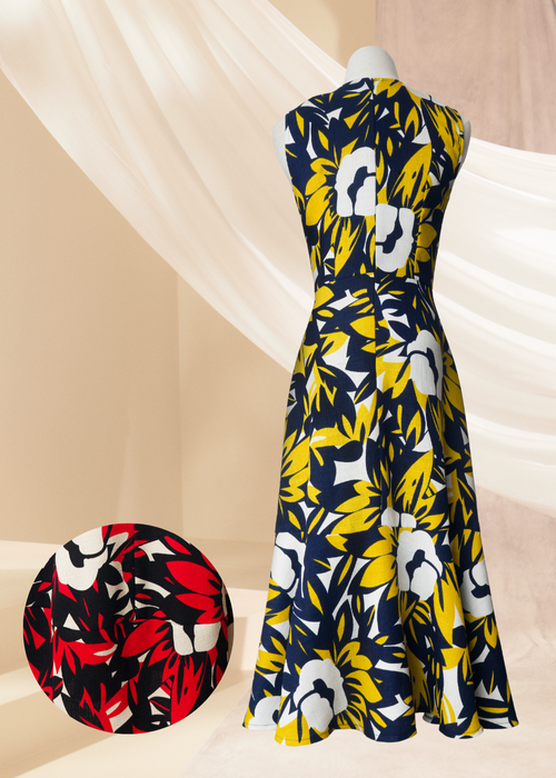 Astaire Dress in Sundial & Ladybird