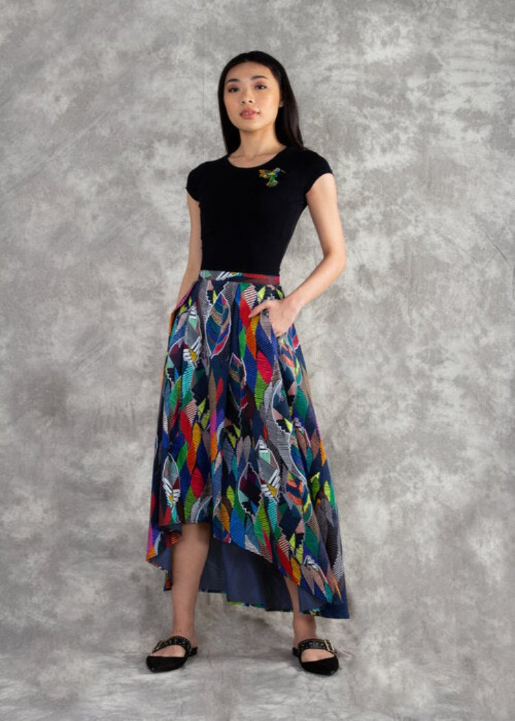 Waterfall Skirt in Boho Feather