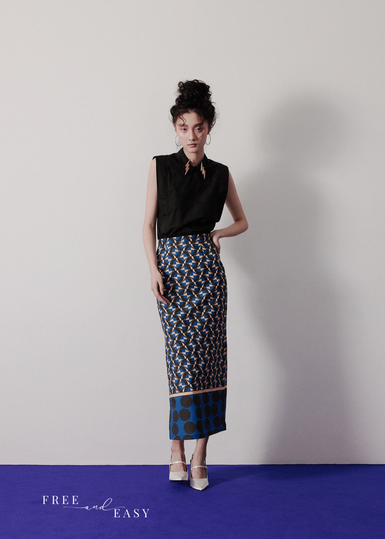 Aglaea Skirt in Pachinko Blue