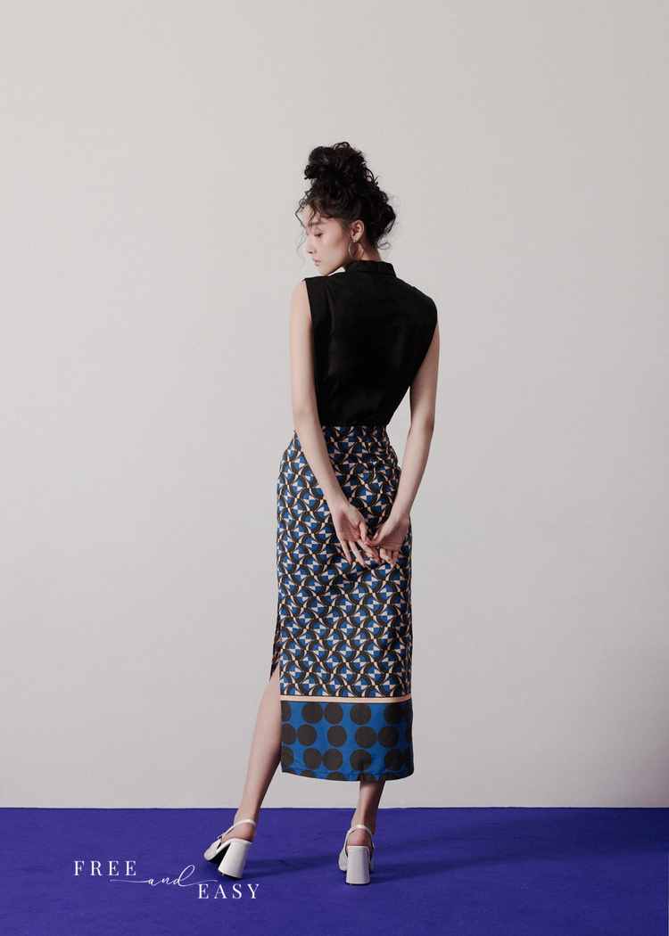 Aglaea Skirt in Pachinko Blue