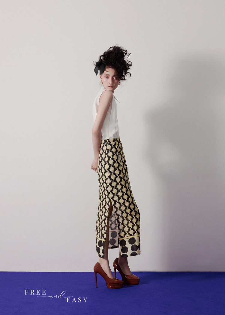 Aglaea Skirt in Pachinko Cream