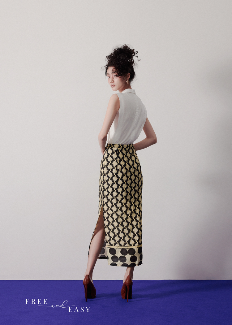 Aglaea Skirt in Pachinko Cream