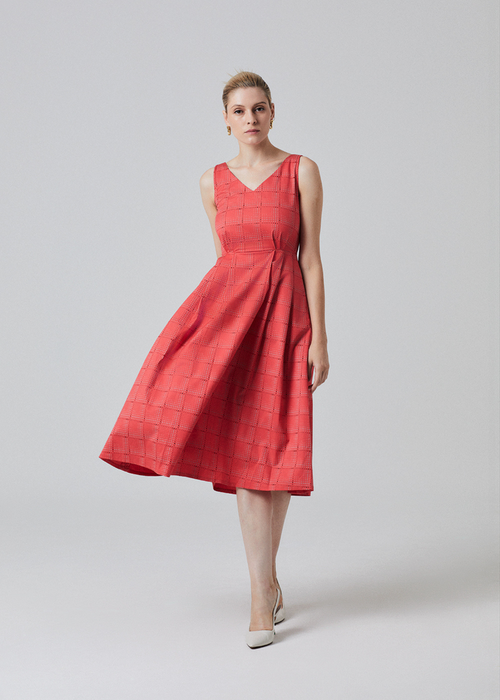 Charlene Dress in Hot Coral