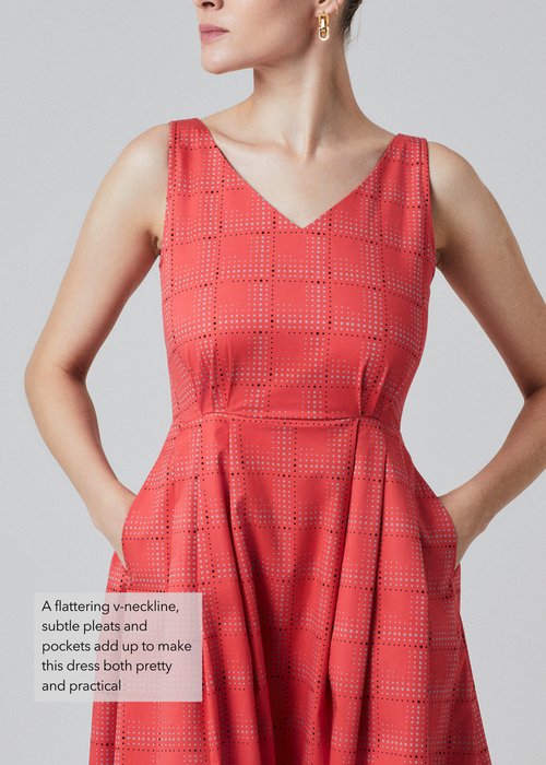 Charlene Dress in Hot Coral