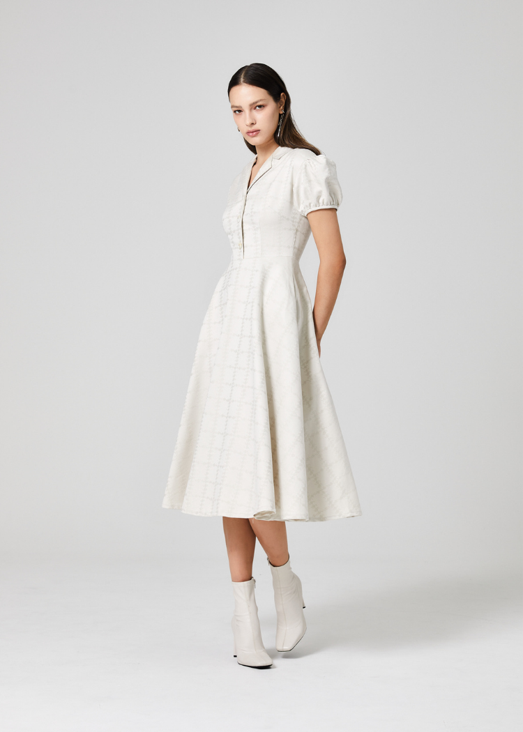 Eleanor Dress in Creme Fraiche