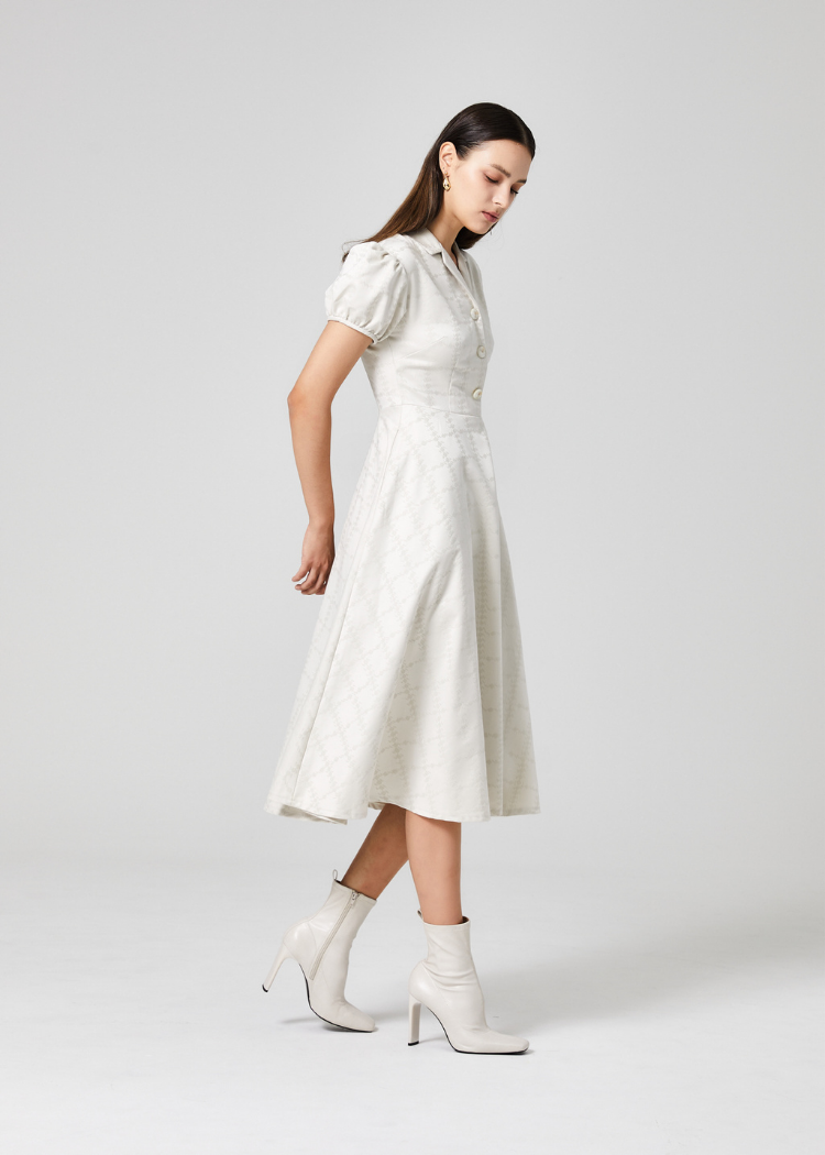 Eleanor Dress in Creme Fraiche