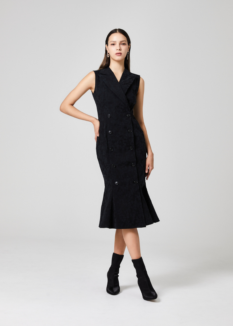 Emmeline Dress in Mink Black (Final piece in size 8)