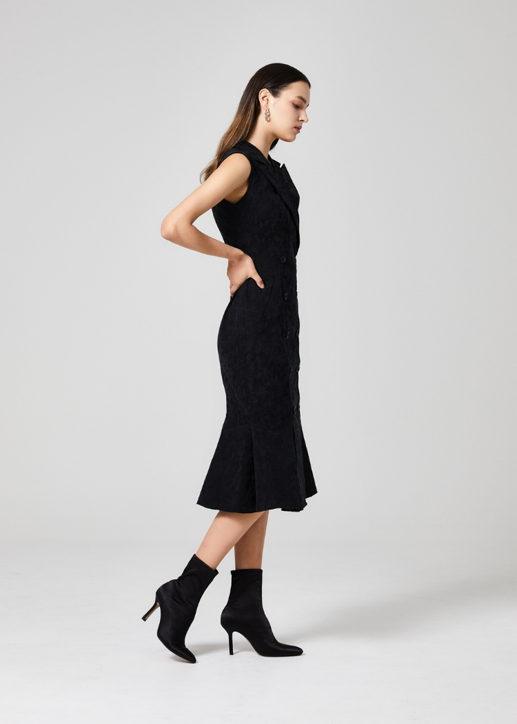 Emmeline Dress in Mink Black (Final piece in size 8)