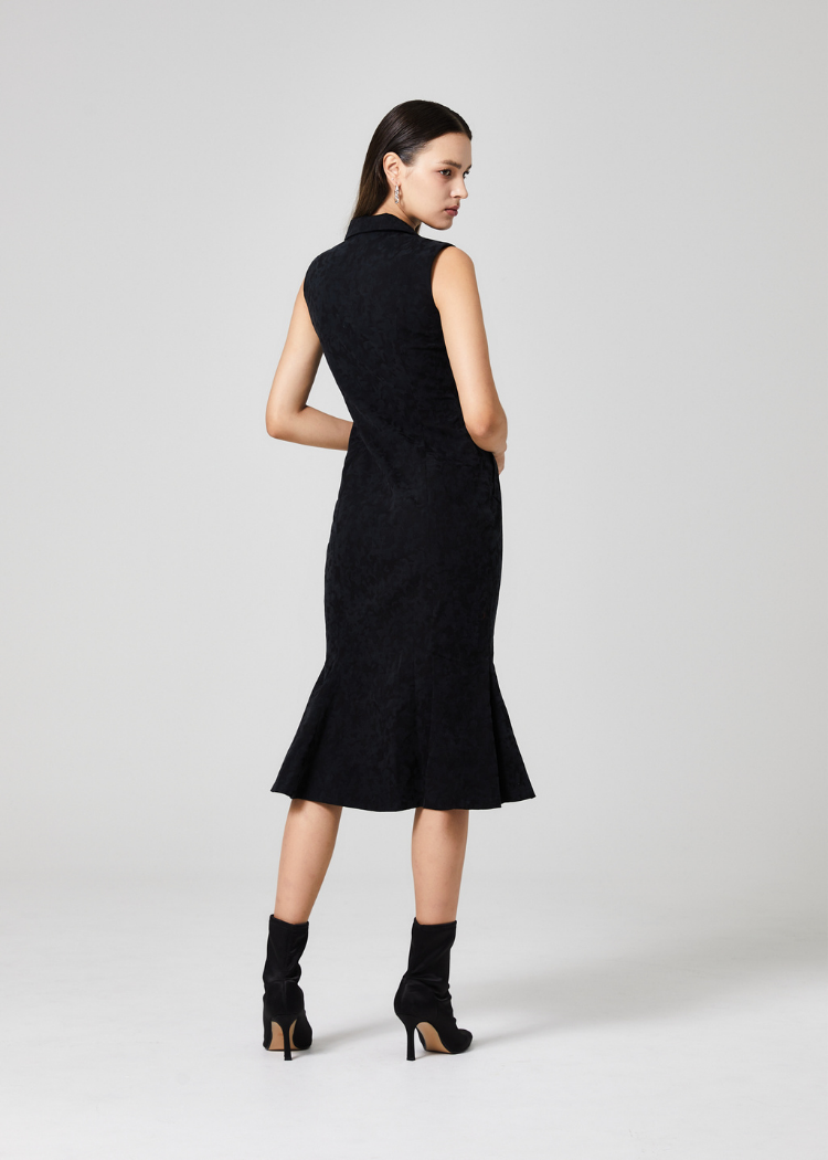 Emmeline Dress in Mink Black (Final piece in size 8)