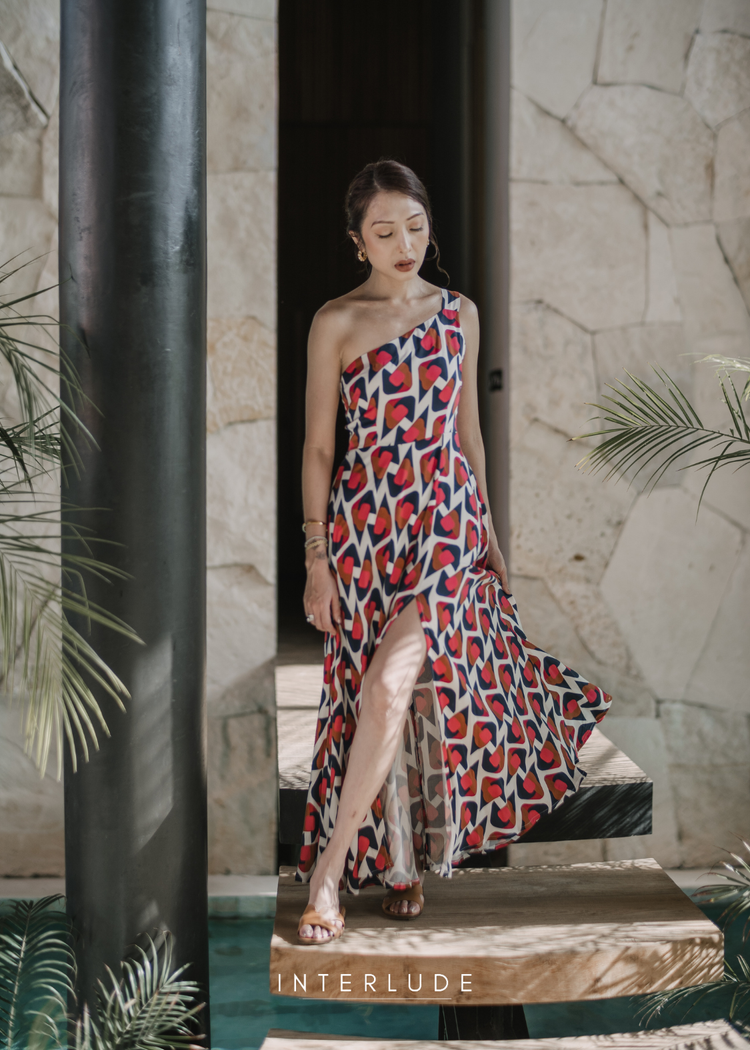 Mallorca Toga Maxi Dress in Macaw