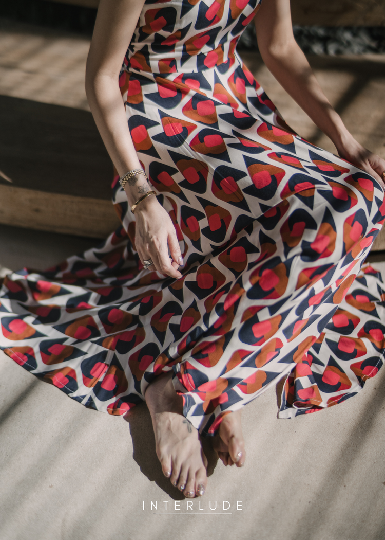 Mallorca Toga Maxi Dress in Macaw