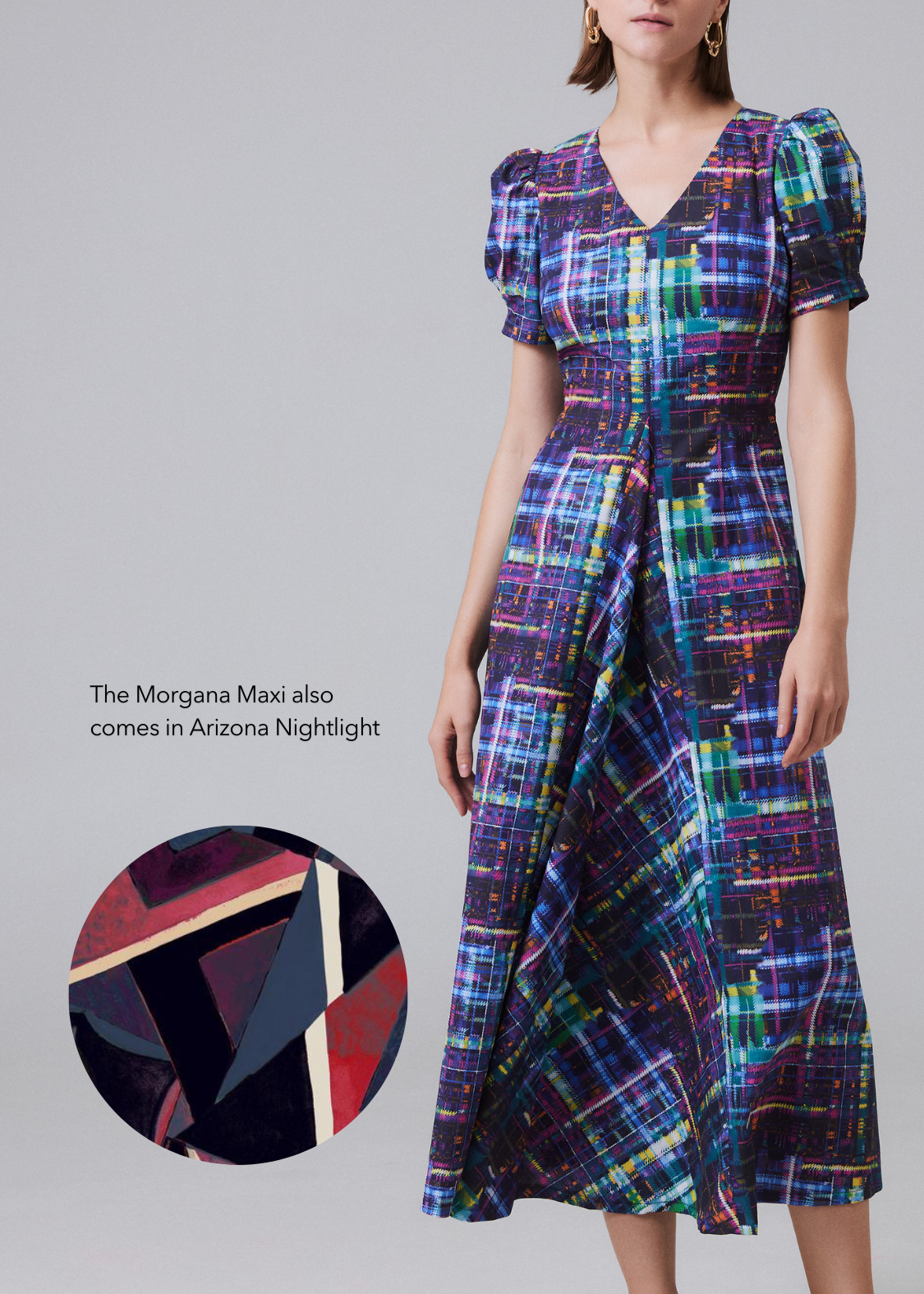 Morgana Maxi Dress in Interstellar & Arizona Nightlight