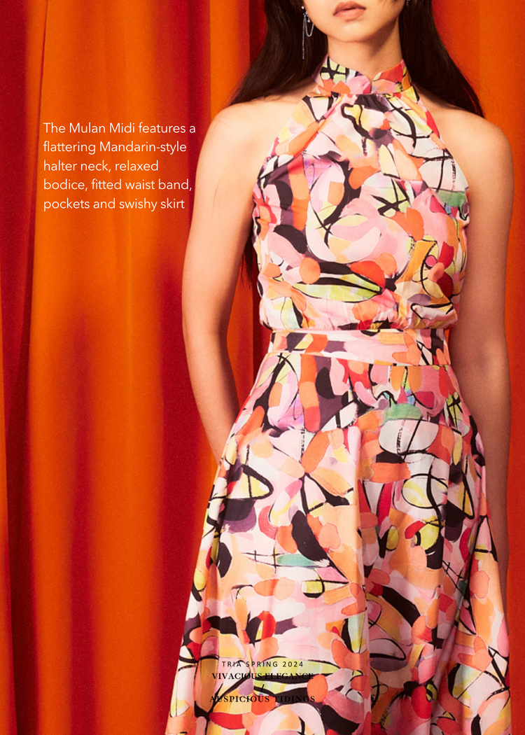 Mulan Midi Dress in Multiverse Peach