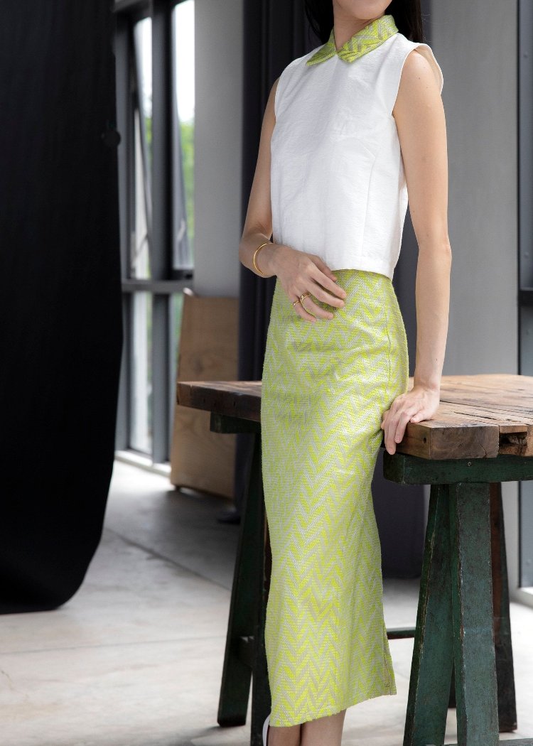 Thalia Skirt in Lemon Lime